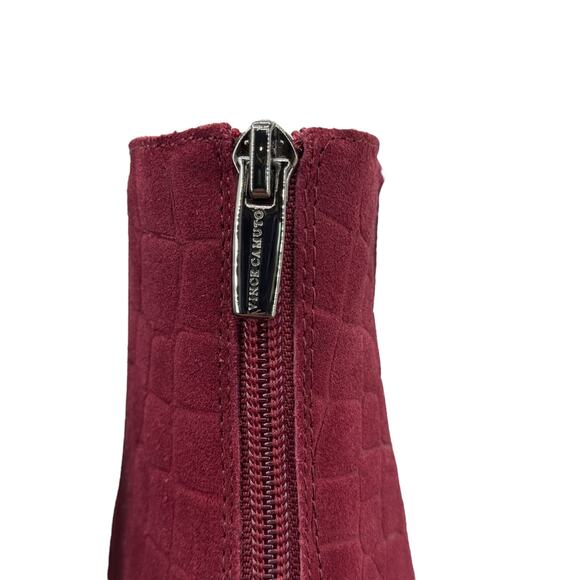 Vince Camuto Kelivena Zipper Chelsea Boots Women's SZ 10W Red Fired Brick Croco - Picture 6 of 12